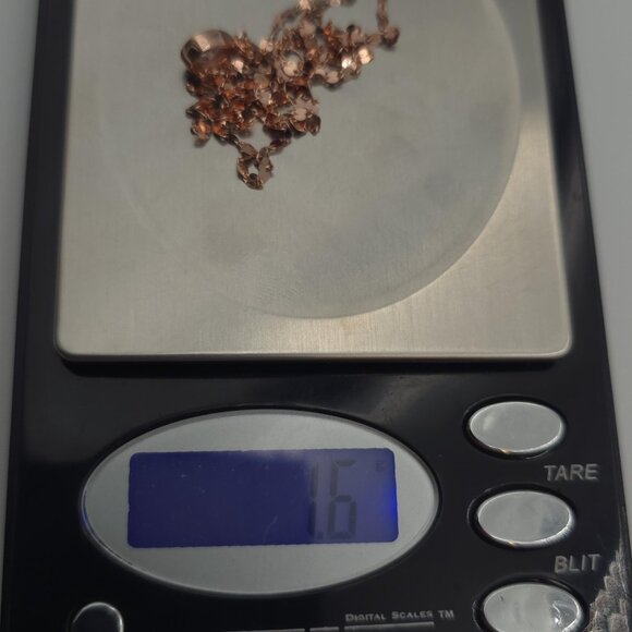 16 Inch Rose Gold Over Sterling Silver Pear Glass Gem Necklace A1631 - Picture 6 of 6